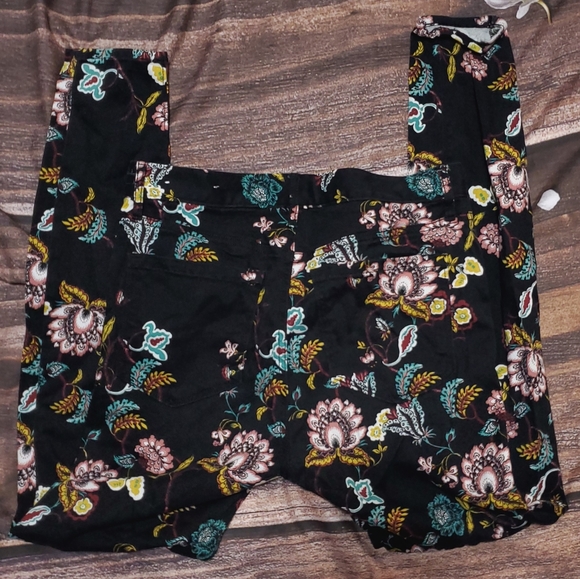 Loft Outlet Floral Pants Leggings Size 6 - Picture 2 of 6